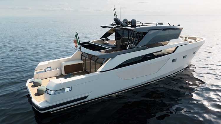 BGX60, vista esterna profilo yacht bluegame | Render Superresolution