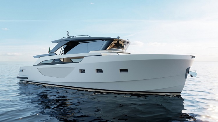 BGX60, vista profilo yacht bluegame | Render Superresolution
