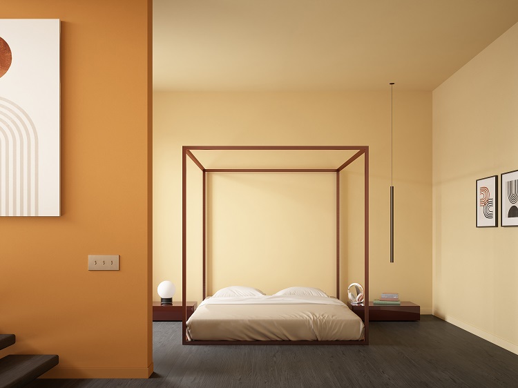 render yellow bedroom kerakoll superresolution